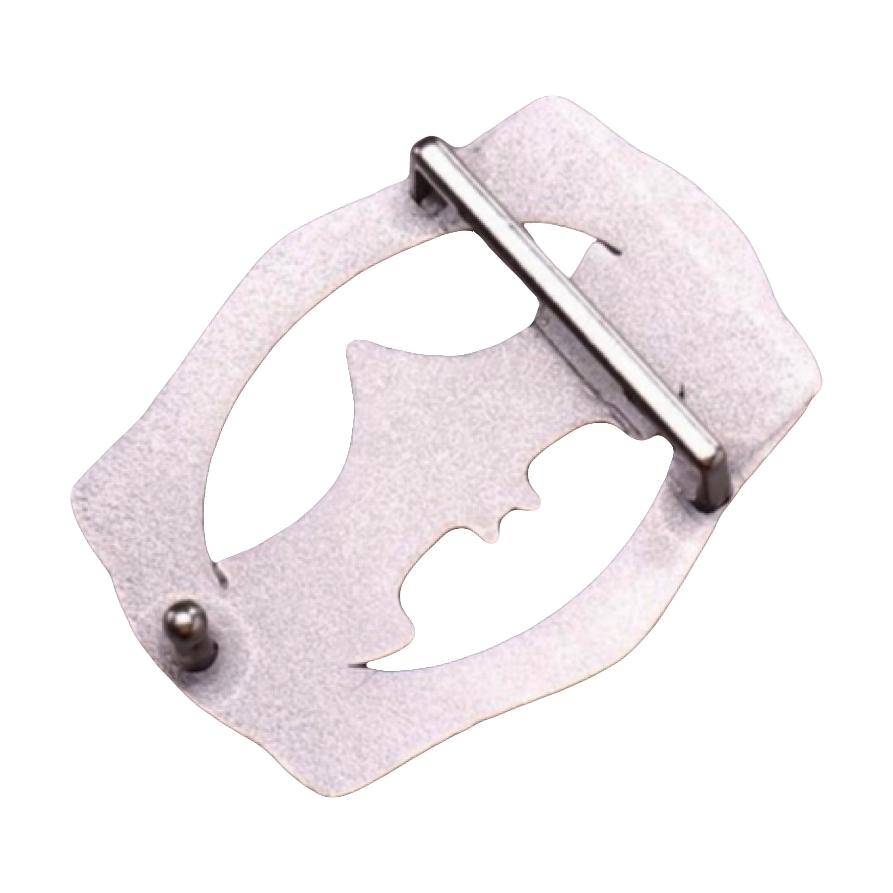 QHA Antique Silver Bat Symbol Belt Buckle with Ornate Scroll Frame Fits 38mm B04