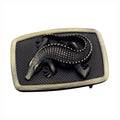 QHA Antique Brass Crocodile Belt Buckle, Textured Alligator Design Fits 38mm B13 - QHA UK