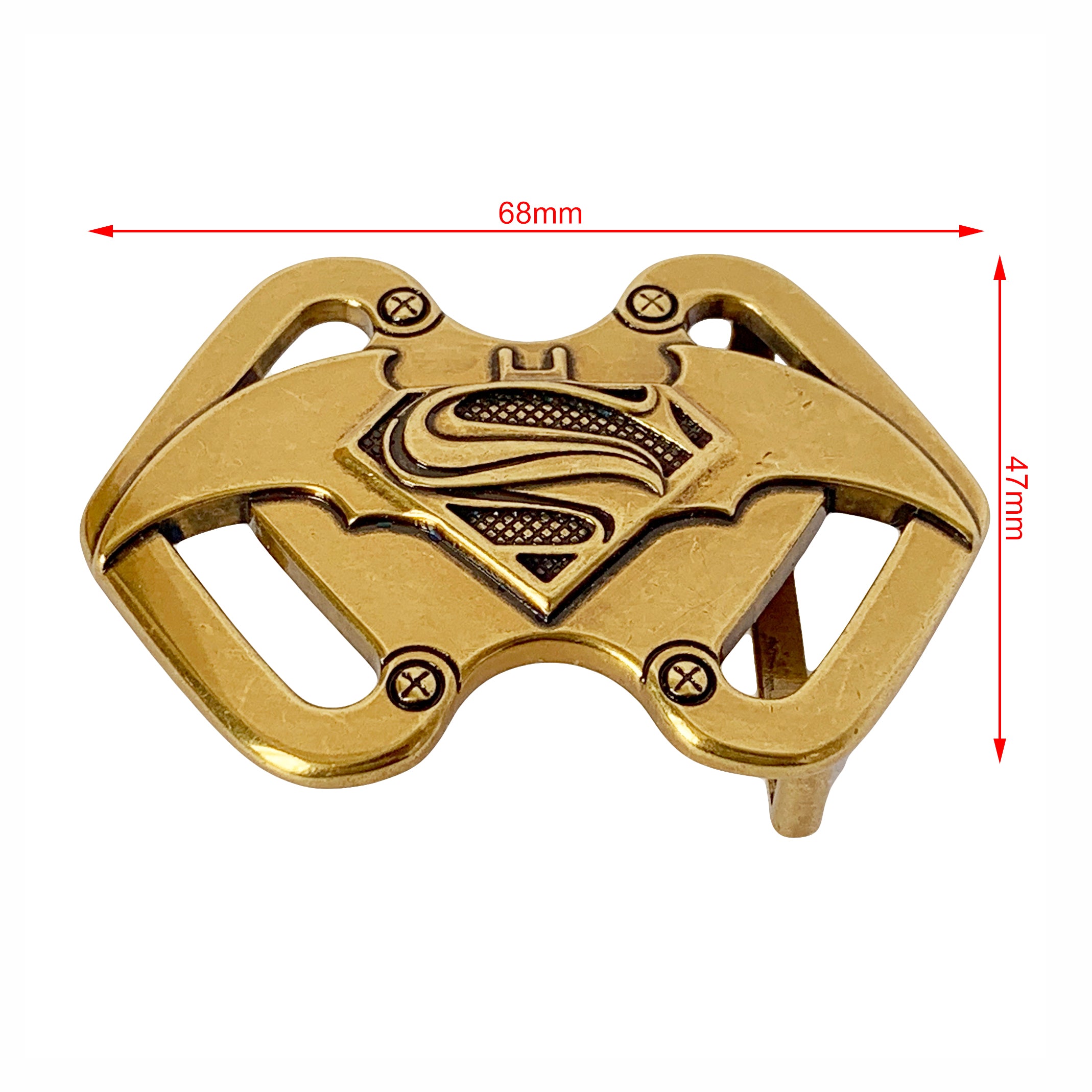 QHA Mens Antique Silver Batman Superman Hybrid Belt Buckle Fits 38mm Belts B17