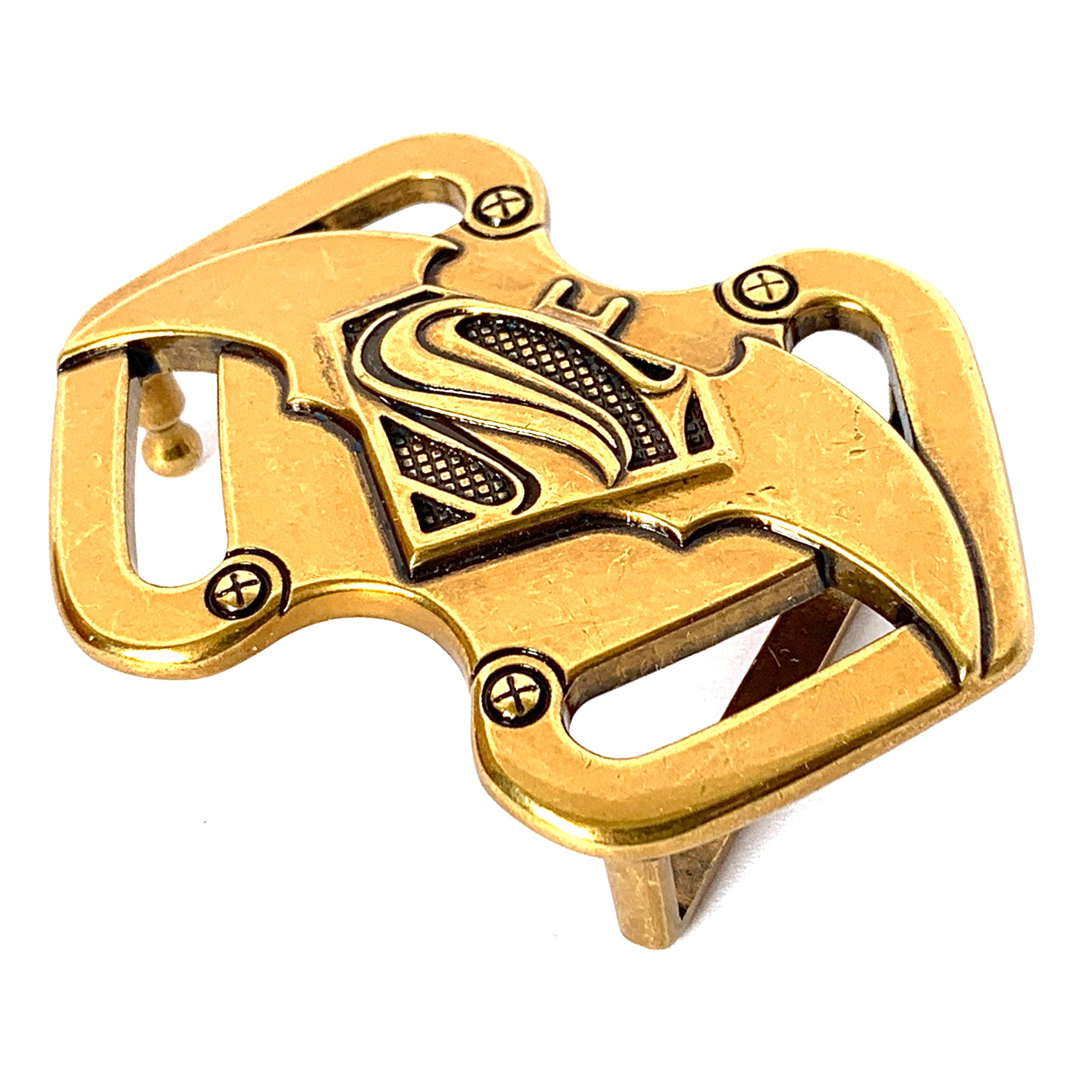 QHA Mens Antique Silver Batman Superman Hybrid Belt Buckle Fits 38mm Belts B17