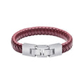 Fred Bennett Burgundy Leather Bracelet with Statement Clasp