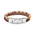 Fred Bennett Brown Leather and Red Turquoise Stone Bracelet