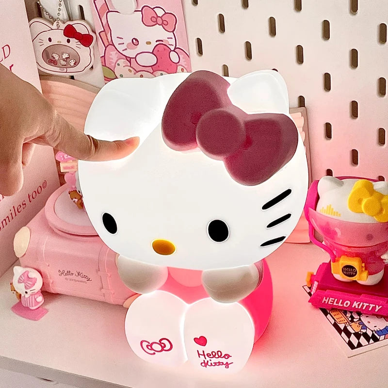 Kawaii Sanrio Hello Kitty Pat Night Light Girls Bedroom Bedlight Anime Hellokitty Night Lamp Desktop Decor Ornaments Girls Gift