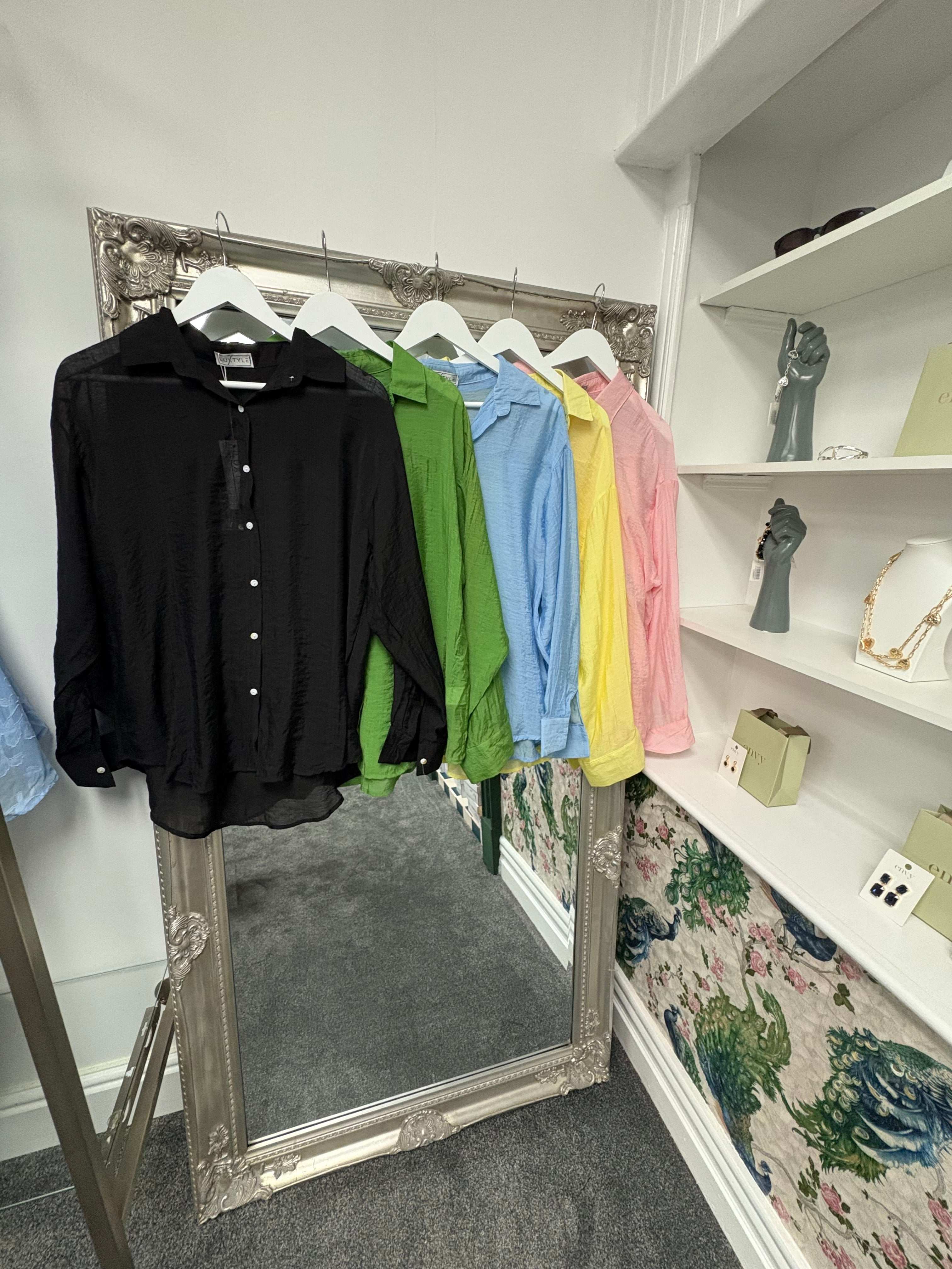 Luxtyle Women’s Rayon Shirt | Lightweight Button Down | One Size 8–18 | 5 Colours