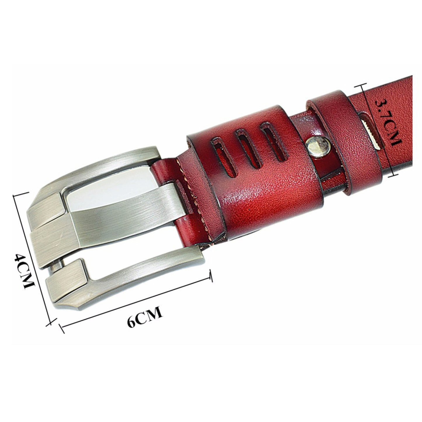 QHA Mens Real Leather Belt Cowhide Golf Waist Belts 38mm Wide Q62