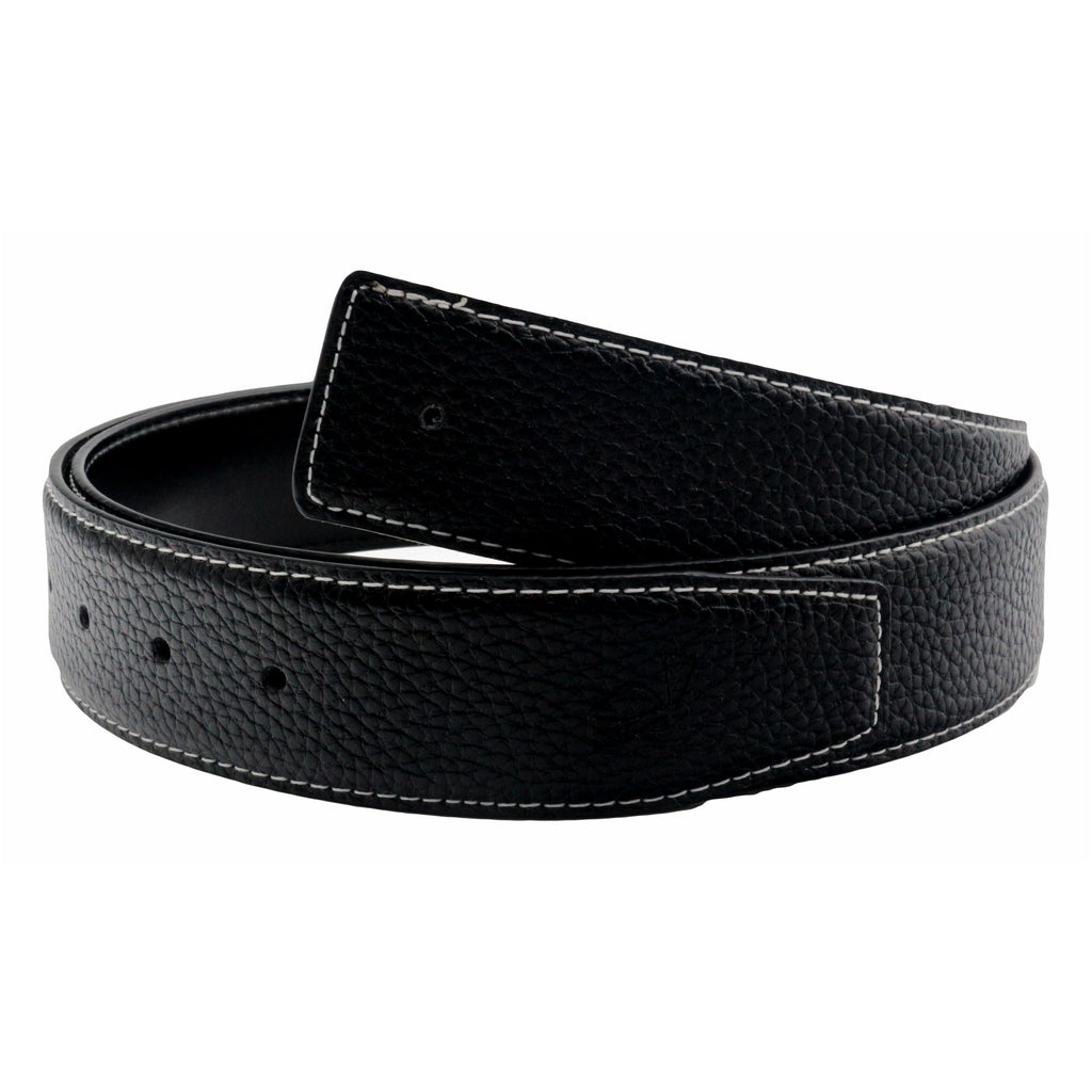 QHA 38mm Split Leather Strap for Buckle, Contrast Stitch, Unisex, Q06