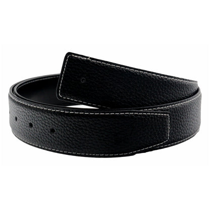 Black leather belt on a white background