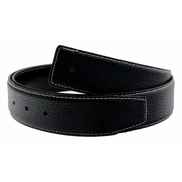 Black leather belt on a white background