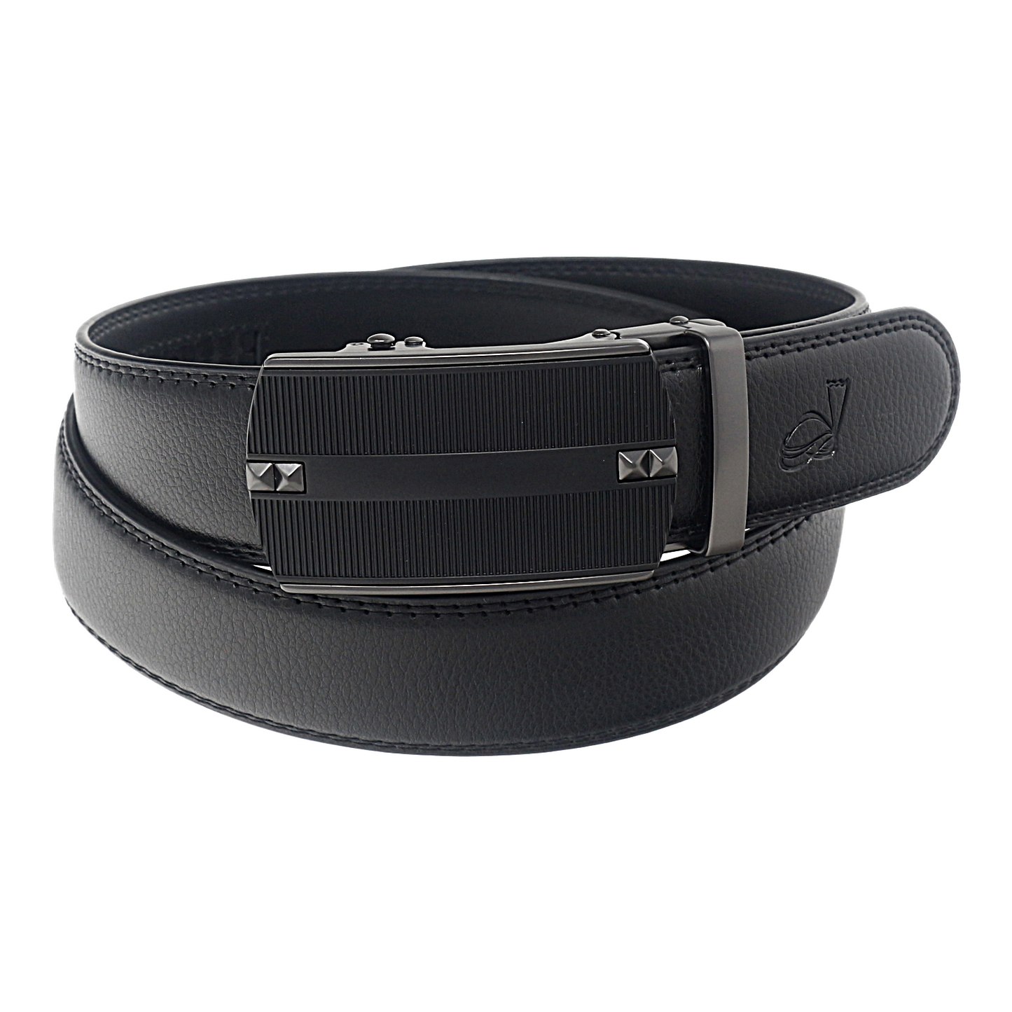 QHA Mens Leather Ratchet Belt Automatic Sliding Buckle Smart Casual Q73 - QHA UK