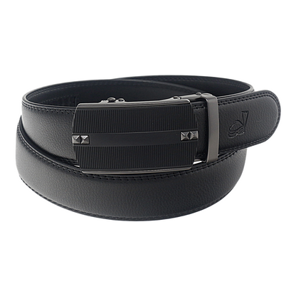 QHA Mens Leather Ratchet Belt Automatic Sliding Buckle Smart Casual Q73 - QHA UK