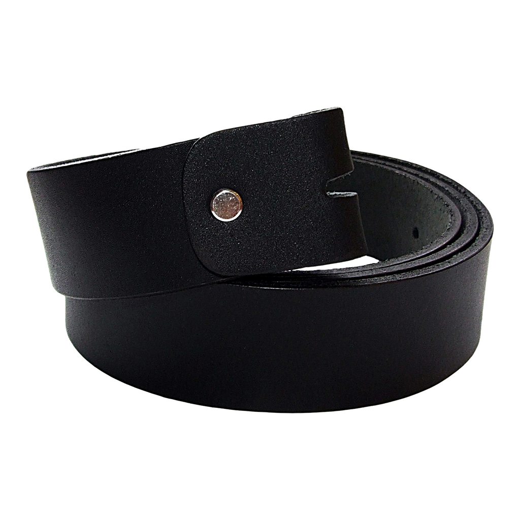 QHA Unisex Full Grain Leather Belt Strap 38mm No Buckle With Keeper Q52017