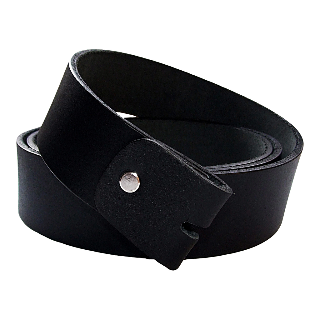 QHA Unisex Full Grain Leather Belt Strap 38mm No Buckle With Keeper Q52017