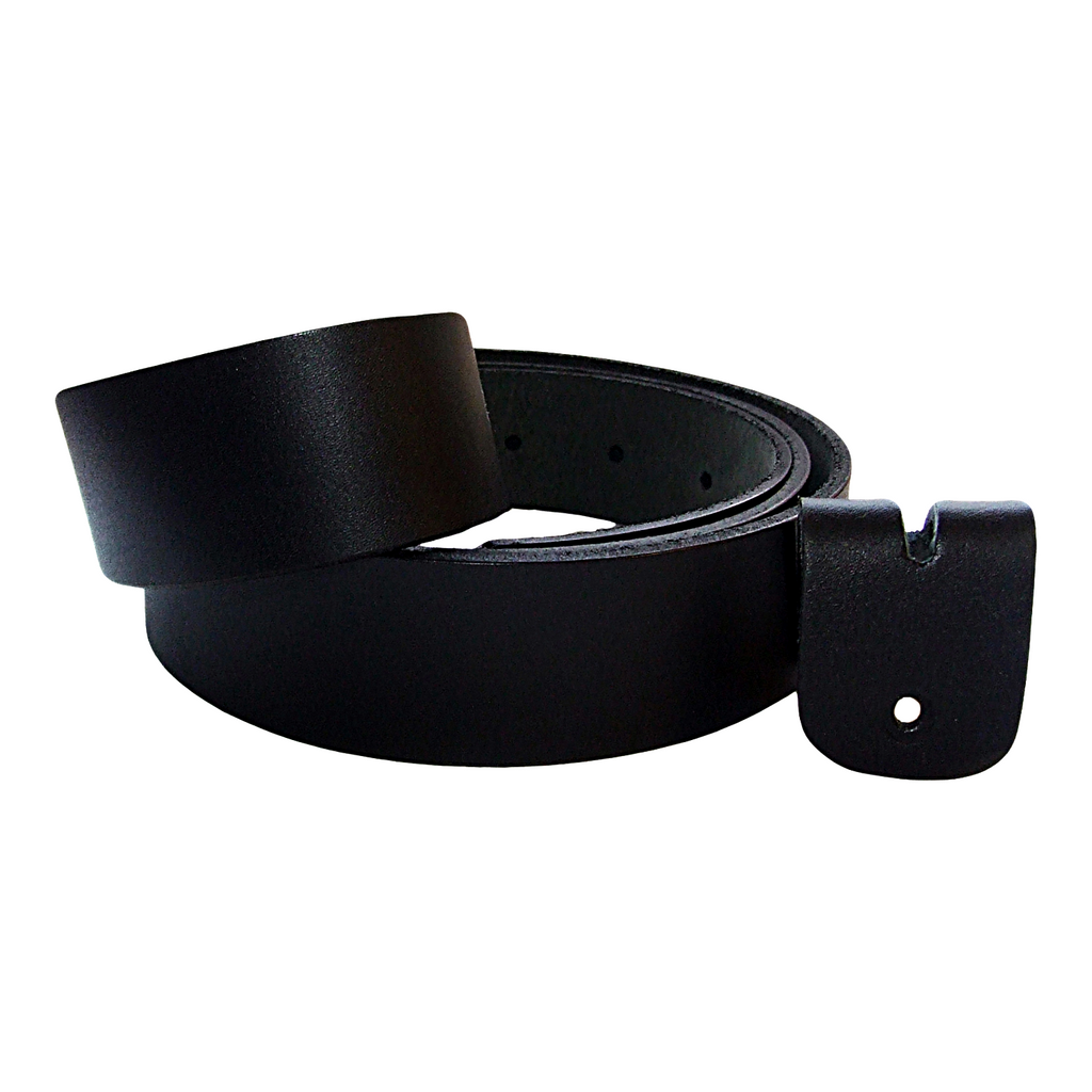 QHA Unisex Full Grain Leather Belt Strap 38mm No Buckle With Keeper Q52017