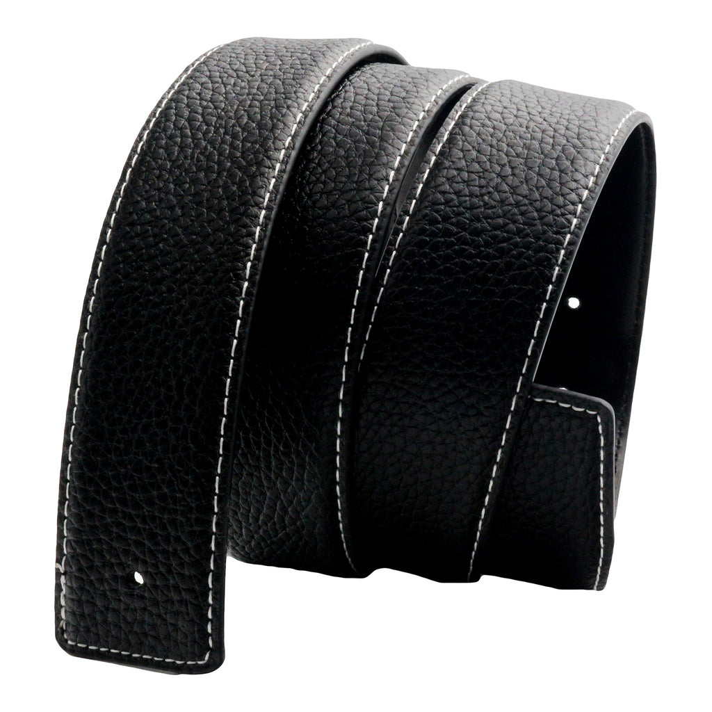 QHA 38mm Split Leather Strap for Buckle, Contrast Stitch, Unisex, Q06
