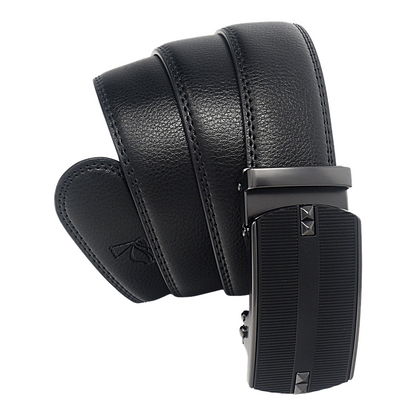 QHA Mens Leather Ratchet Belt Automatic Sliding Buckle Smart Casual Q73 - QHA UK