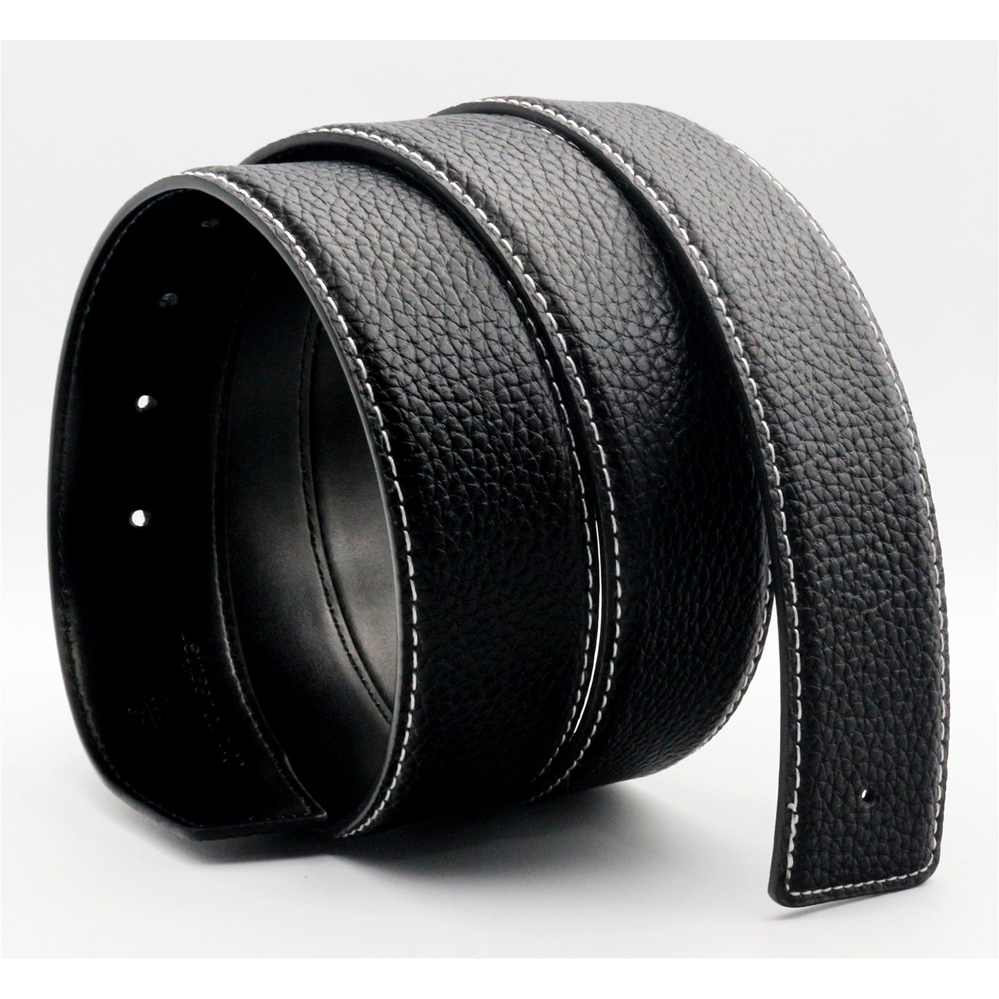 QHA 38mm Split Leather Strap for Buckle, Contrast Stitch, Unisex, Q06
