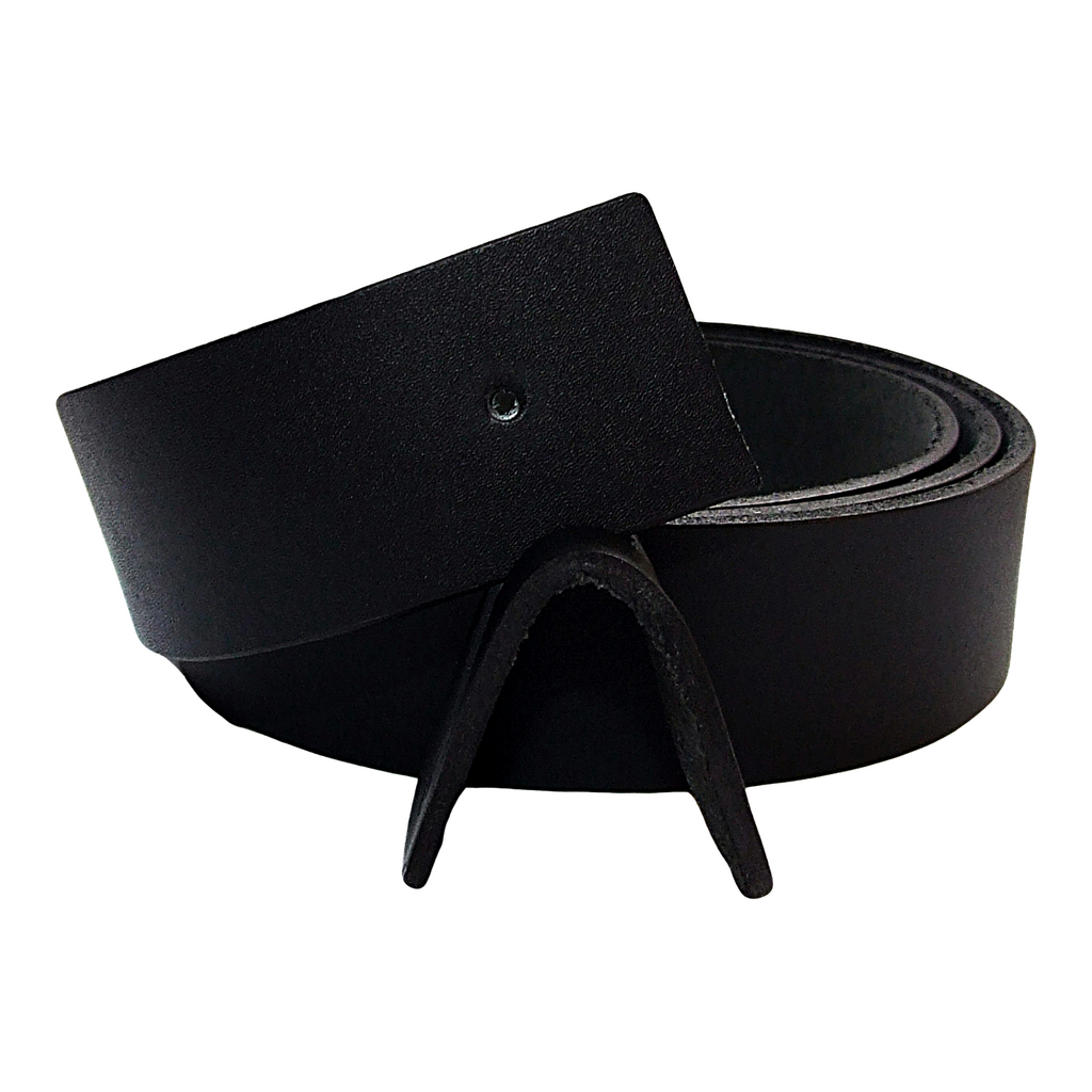 QHA Unisex Full Grain Leather Belt Strap 38mm No Buckle With Keeper Q52017