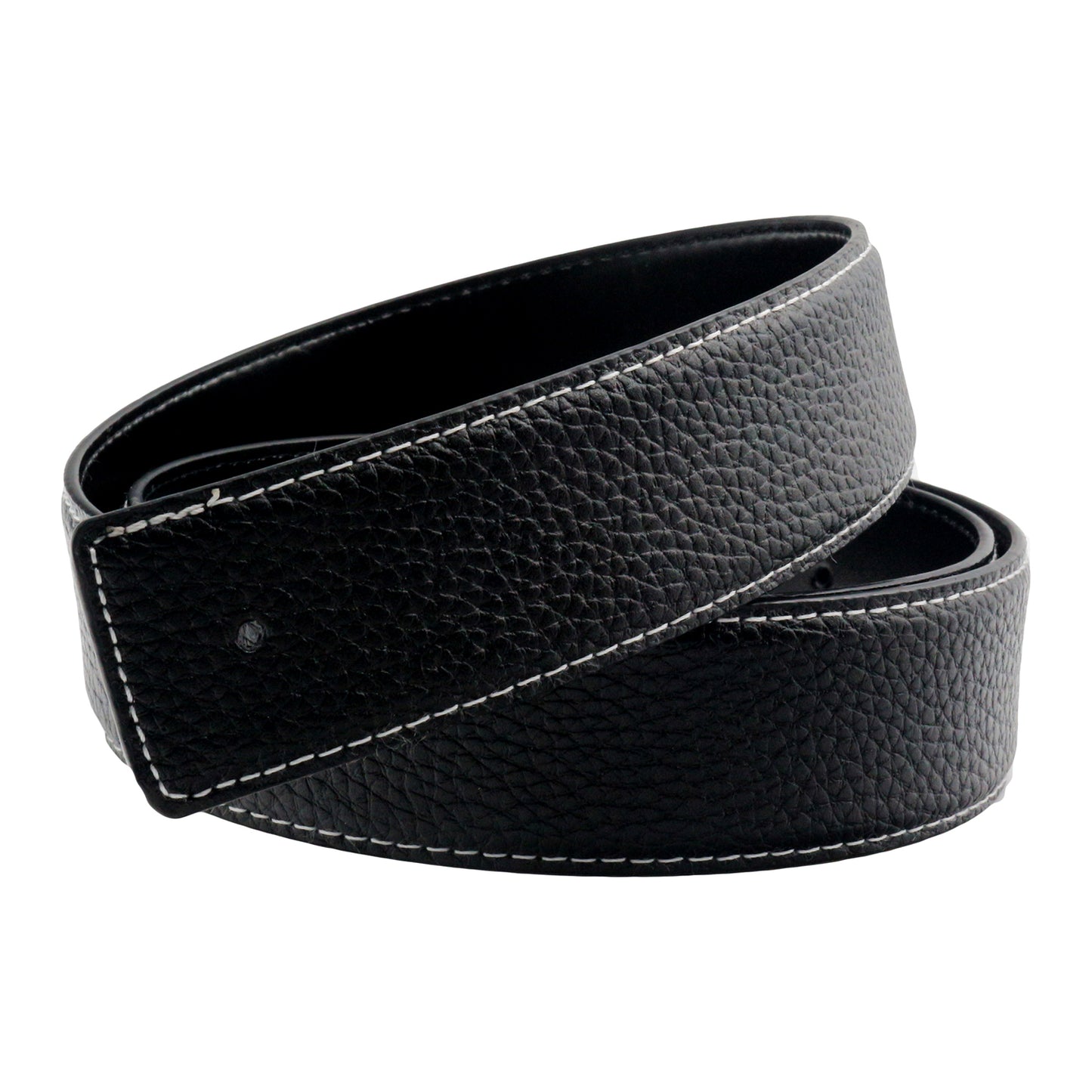 QHA 38mm Split Leather Strap for Buckle, Contrast Stitch, Unisex, Q06