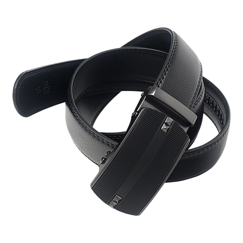QHA Mens Leather Ratchet Belt Automatic Sliding Buckle Smart Casual Q73 - QHA UK