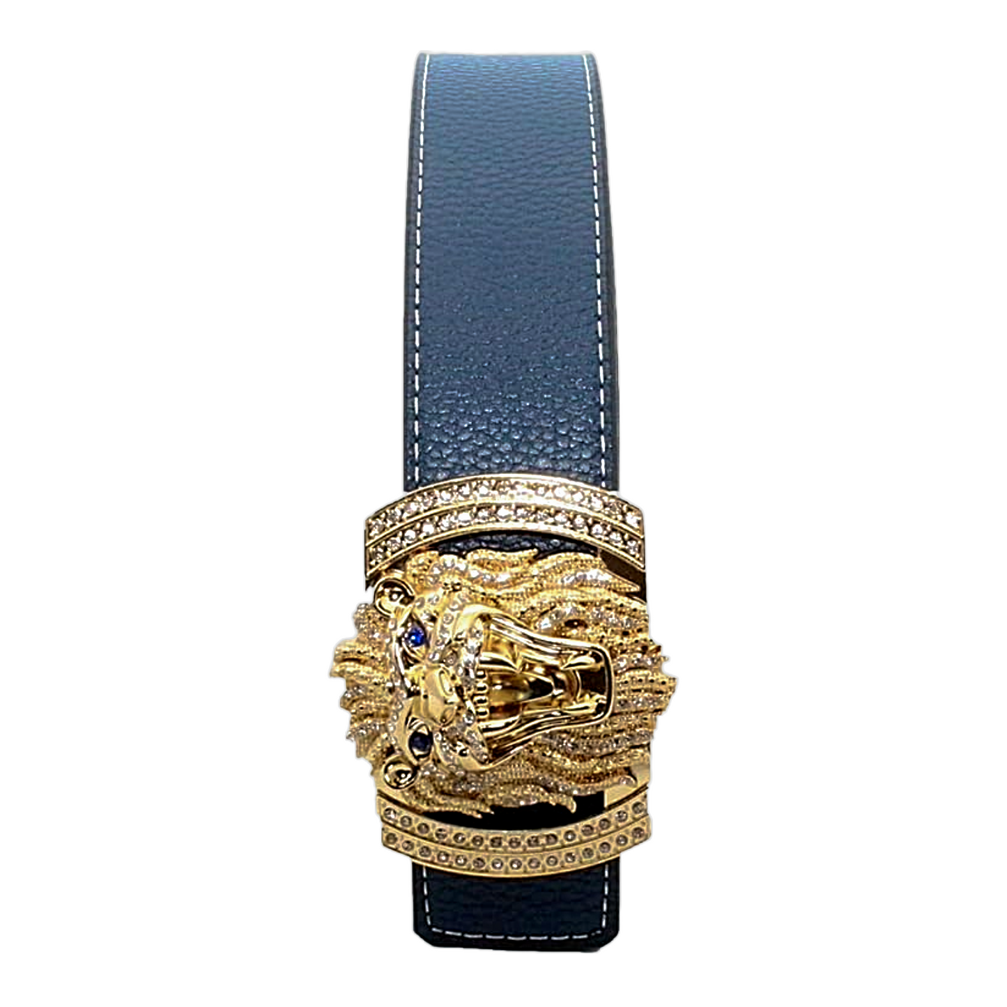 QHA Men's Designer Lion Buckle Leather Belt – 38mm, Statement Waist Belt Q3-01 - additional view 29