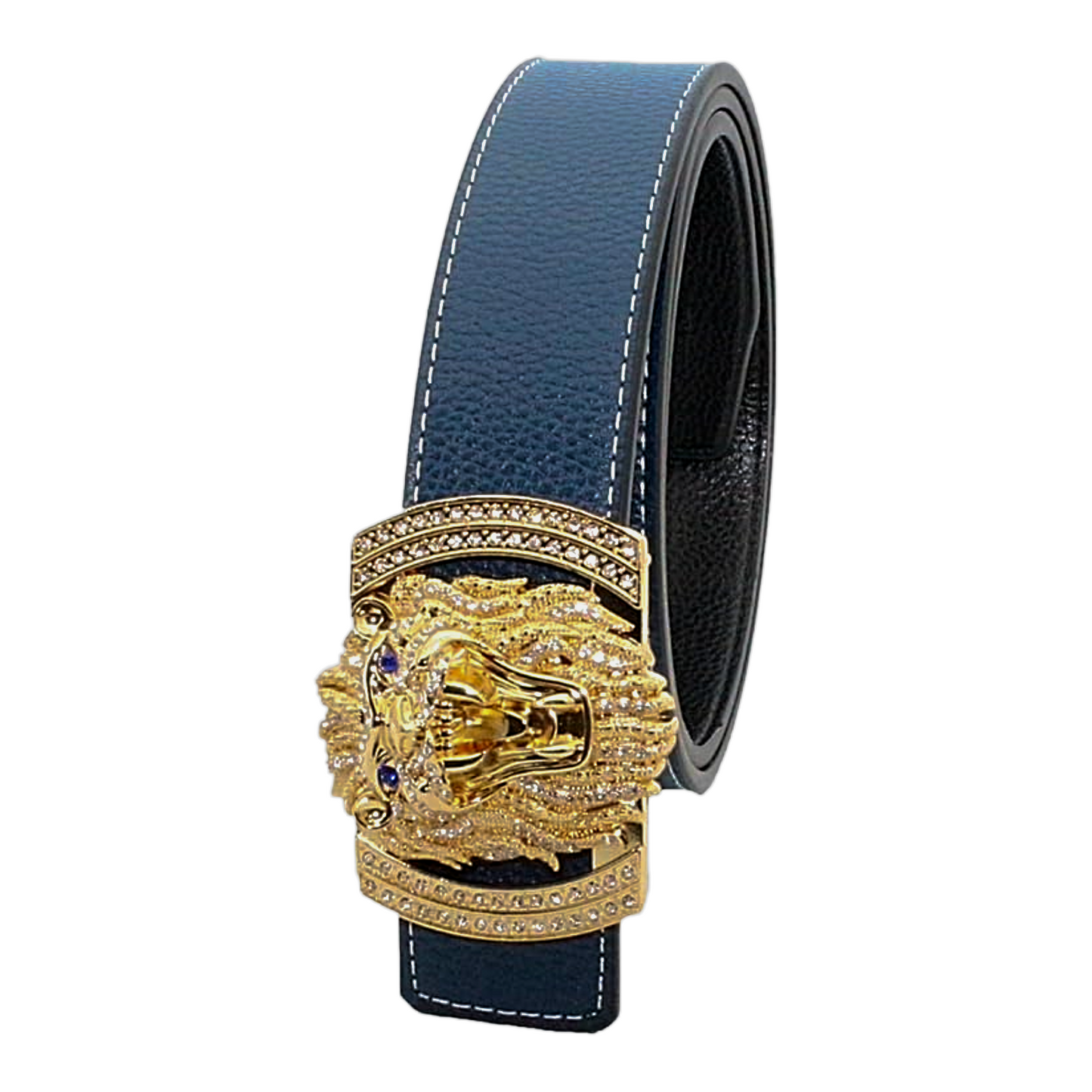 QHA Men's Designer Lion Buckle Leather Belt – 38mm, Statement Waist Belt Q3-01 - additional view 31