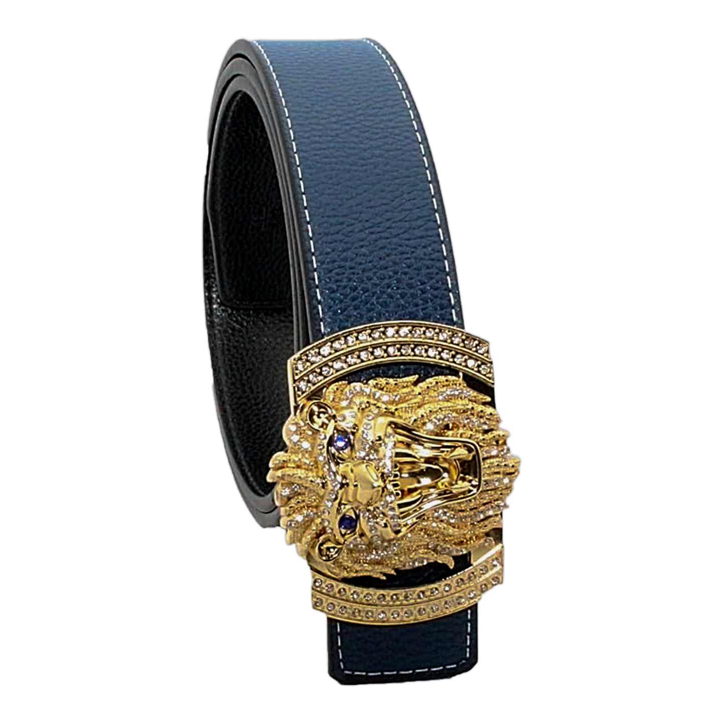 QHA Men's Designer Lion Buckle Leather Belt – 38mm, Statement Waist Belt Q3-01 - additional view 33