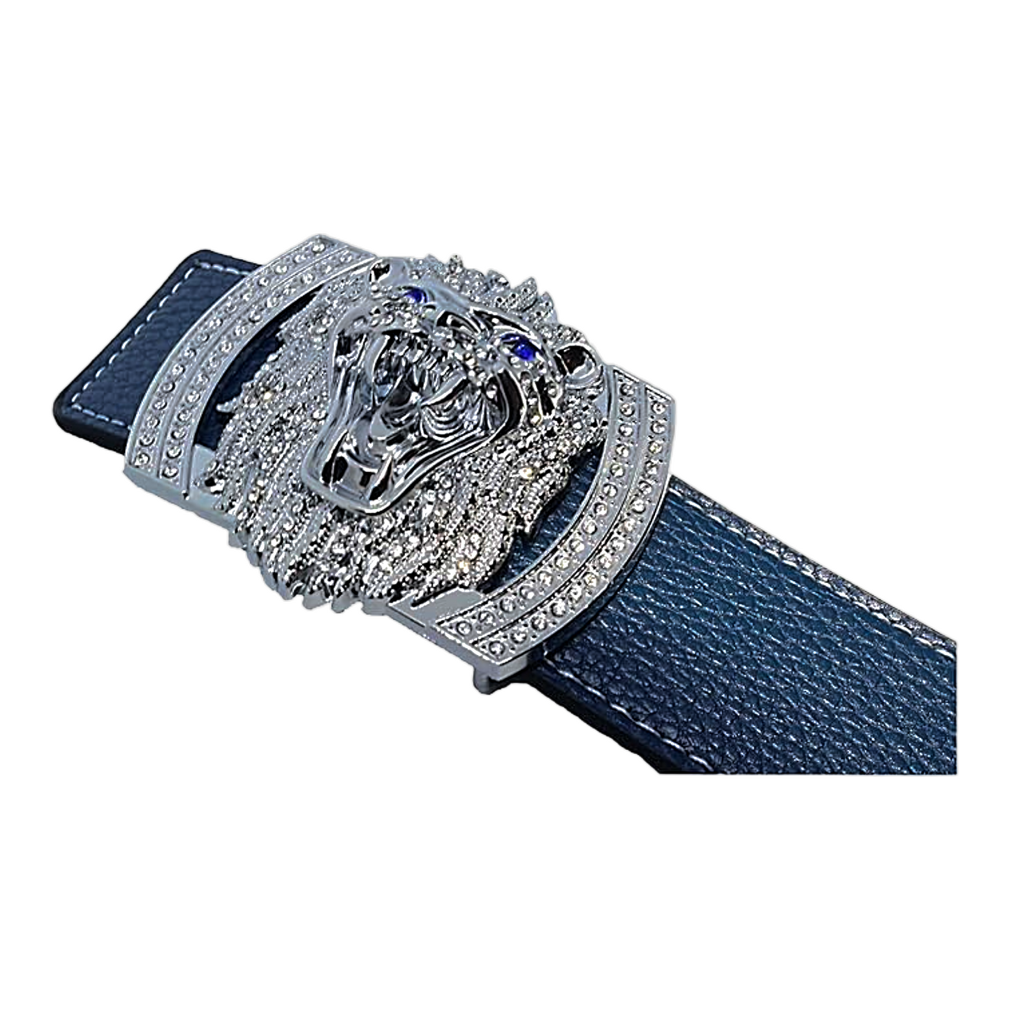 QHA Men's Designer Lion Buckle Leather Belt – 38mm, Statement Waist Belt Q3-01 - additional view 30