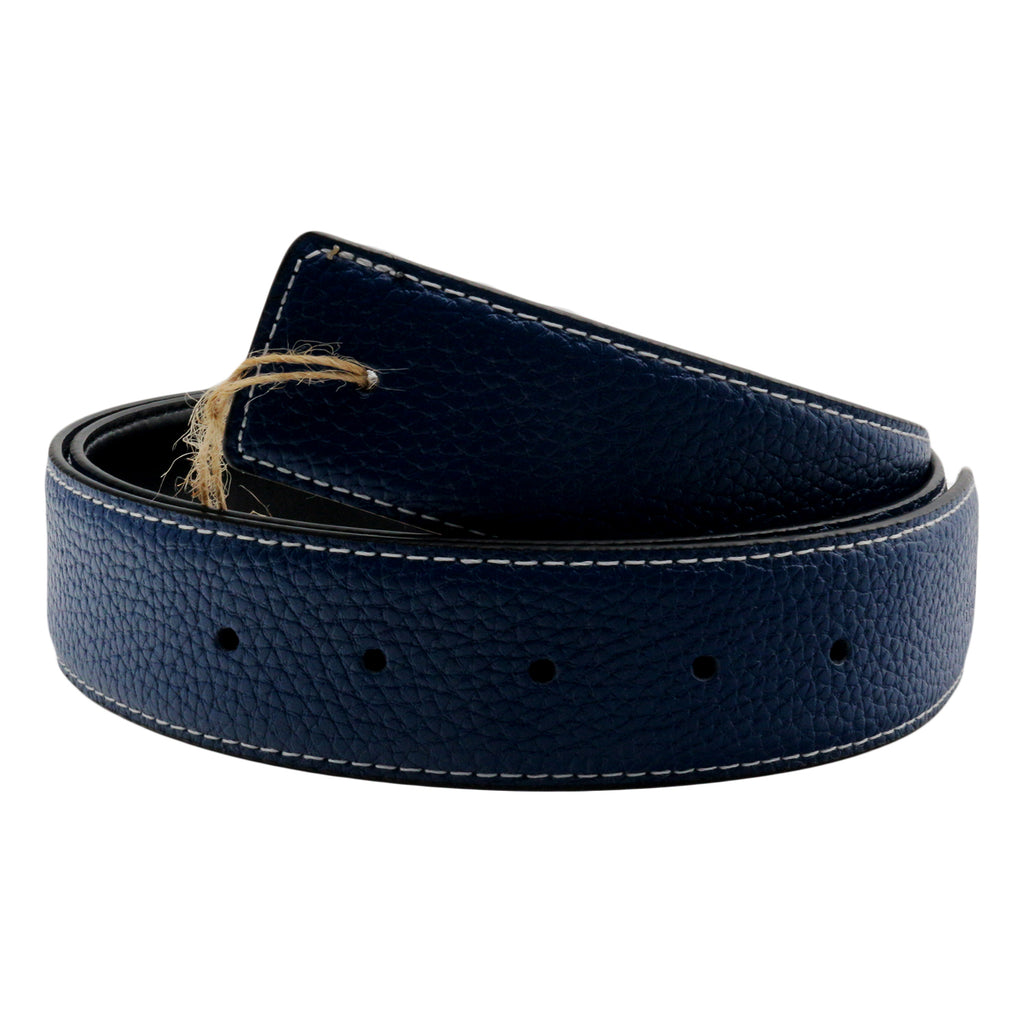 QHA 38mm Split Leather Strap for Buckle, Contrast Stitch, Unisex, Q06