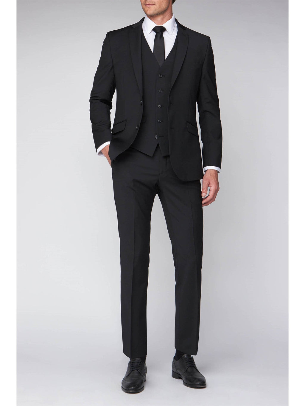 Scott Men's Classic Fit Formal Waist Coat (17127) in Black, 34 to 60 Long & Regular