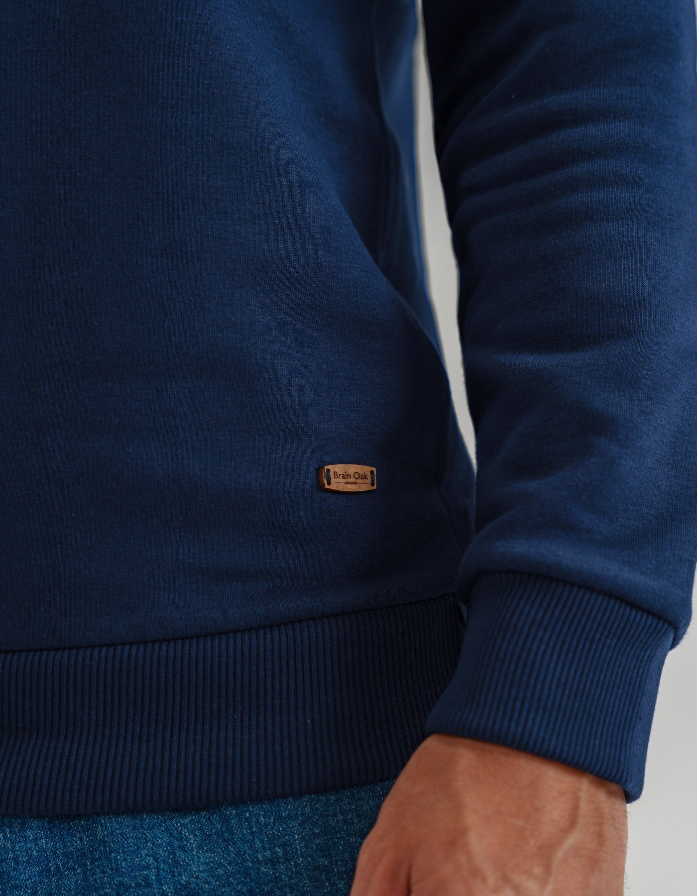 Modern Panelled Navy Fleece Sweatshirt