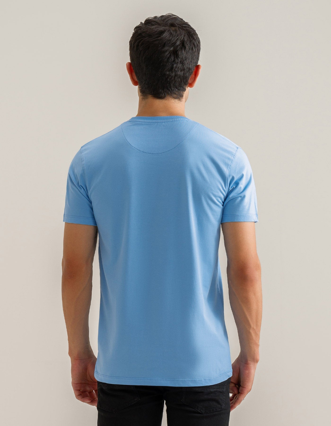 Premium Cotton T-Shirt – Sky Blue