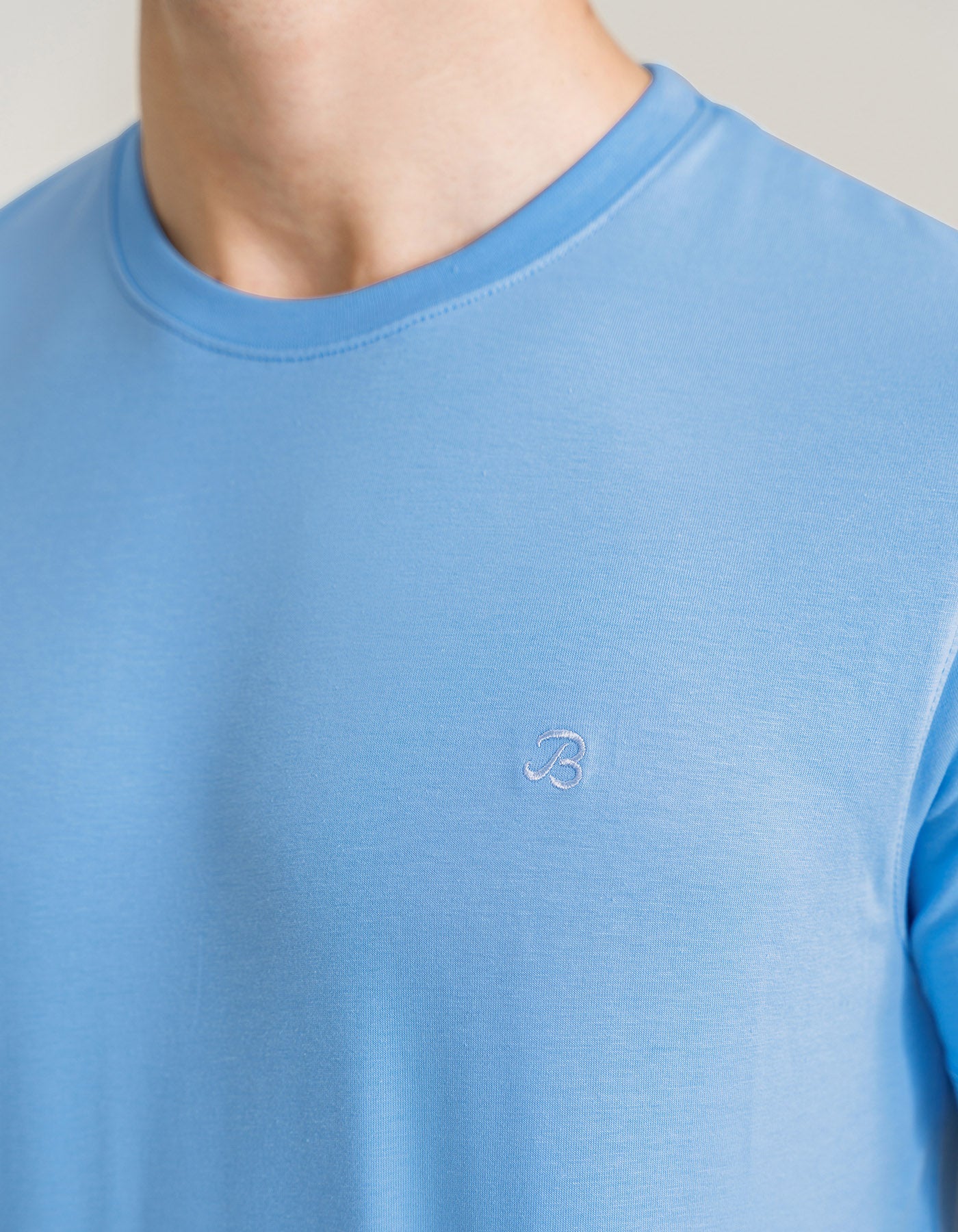 Premium Cotton T-Shirt – Sky Blue