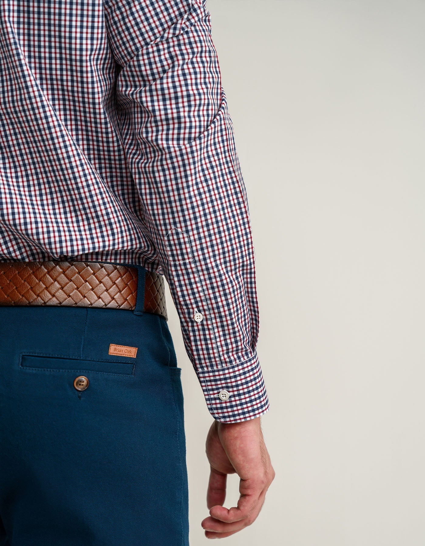 Easy Care Casual Check Shirt - Navy