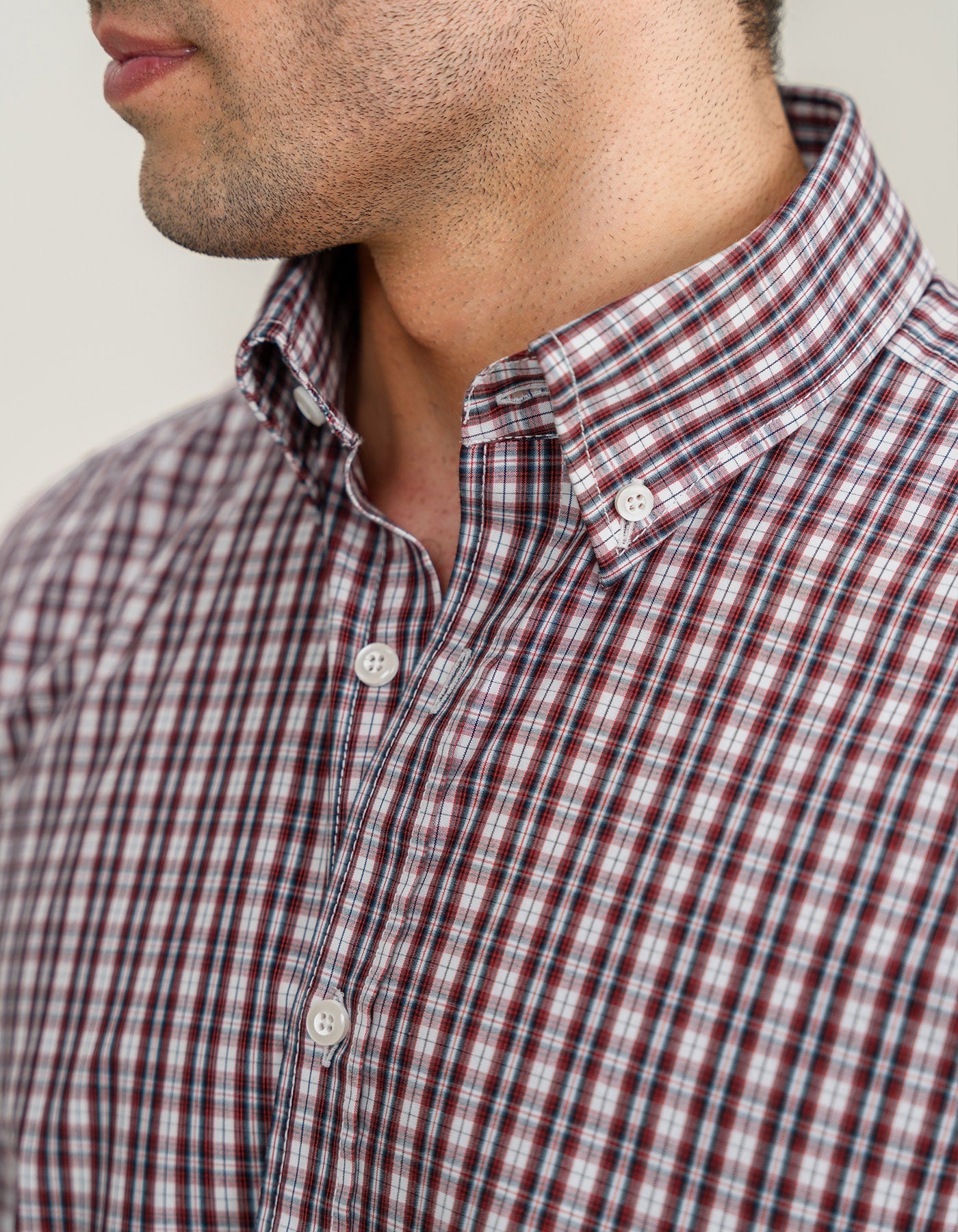 Maroon Smart Fit Casual Check Shirt