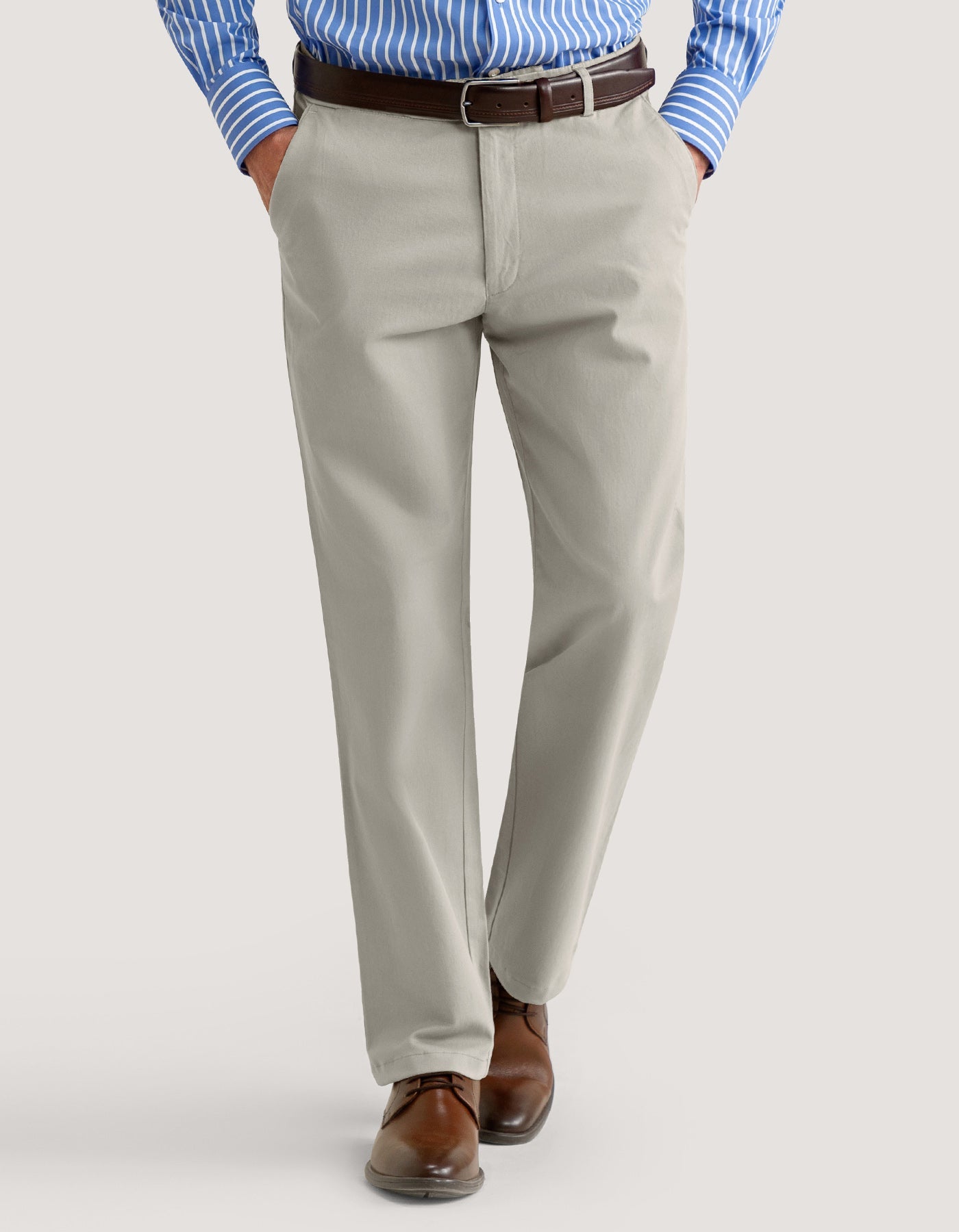 Light Grey Textured Chinos