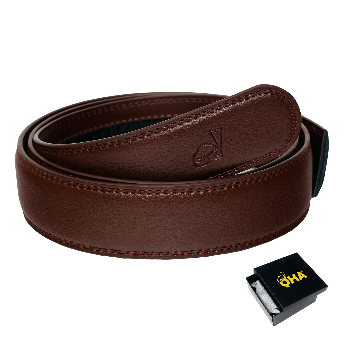 QHA Mens Ratchet Belt Strap 35mm Wide Automatic Belts Without Buckle Q01