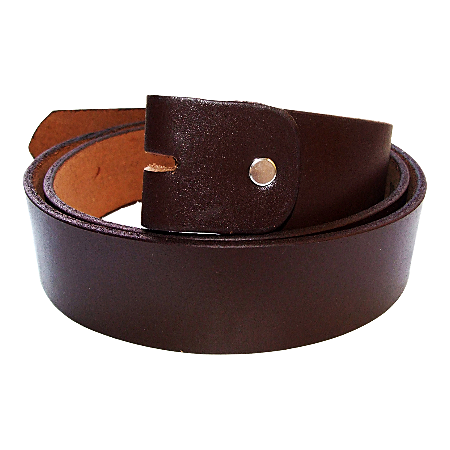 QHA Unisex Full Grain Leather Belt Strap 38mm No Buckle With Keeper Q52017