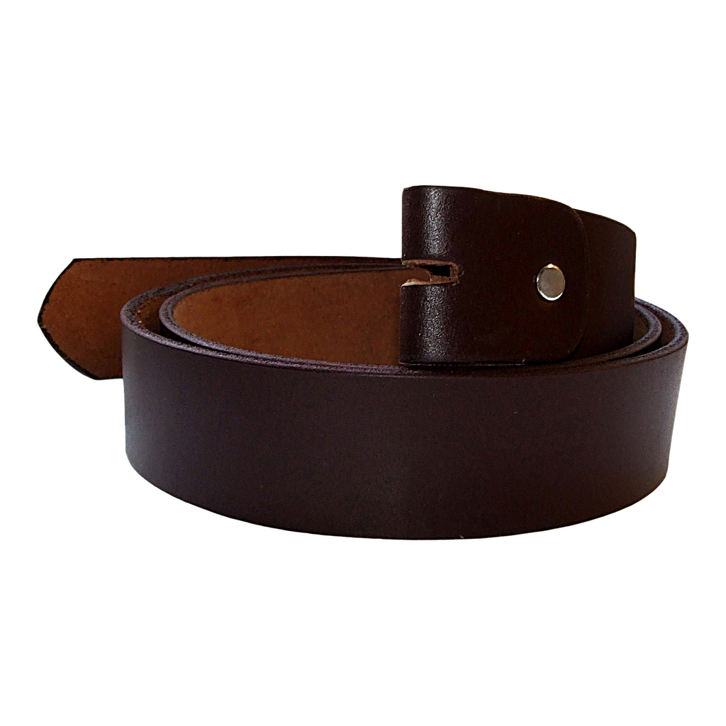 QHA Unisex Full Grain Leather Belt Strap 38mm No Buckle With Keeper Q52017