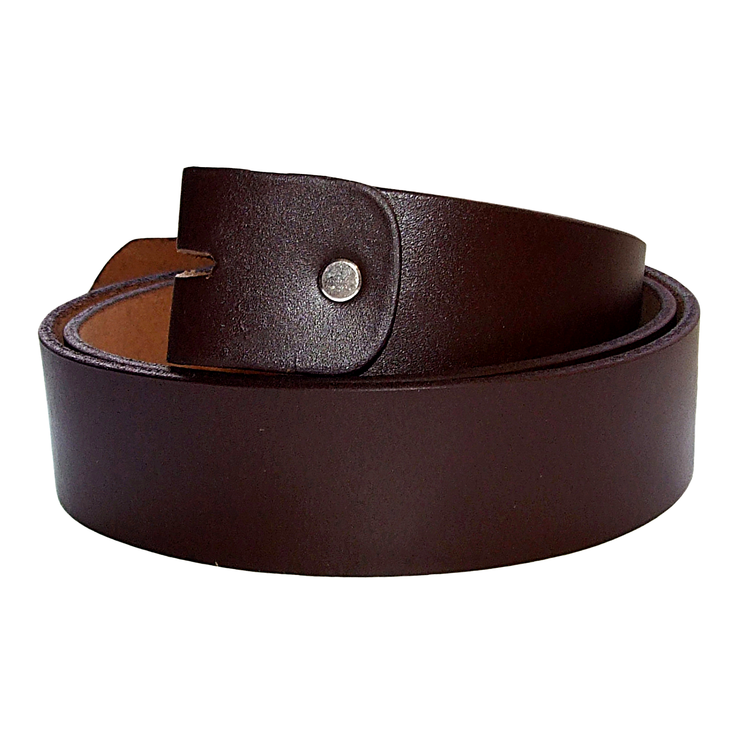 QHA Unisex Full Grain Leather Belt Strap 38mm No Buckle With Keeper Q52017