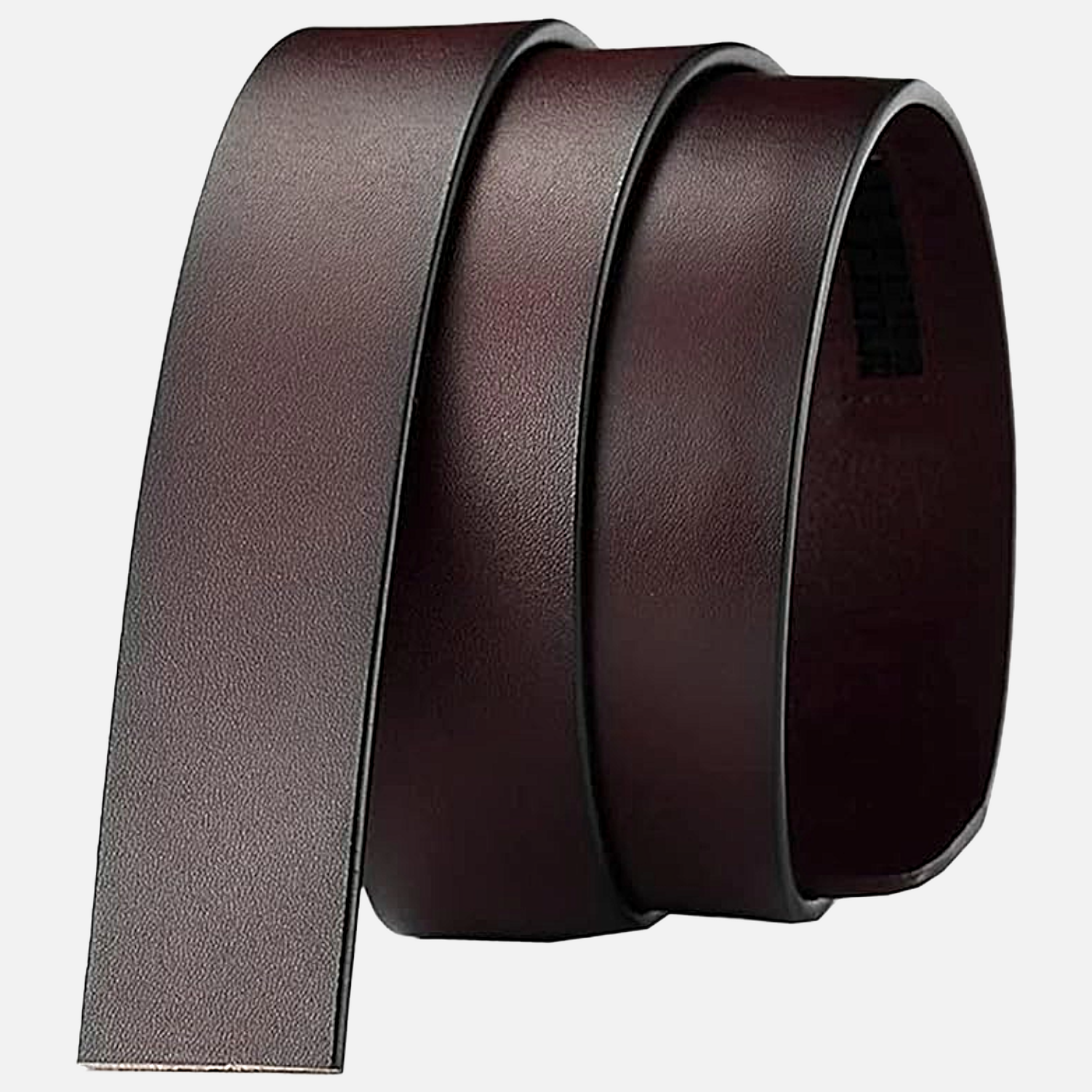 Mens Genuine Leather Ratchet Belt Strap 3.5cm No Buckle Black Brown