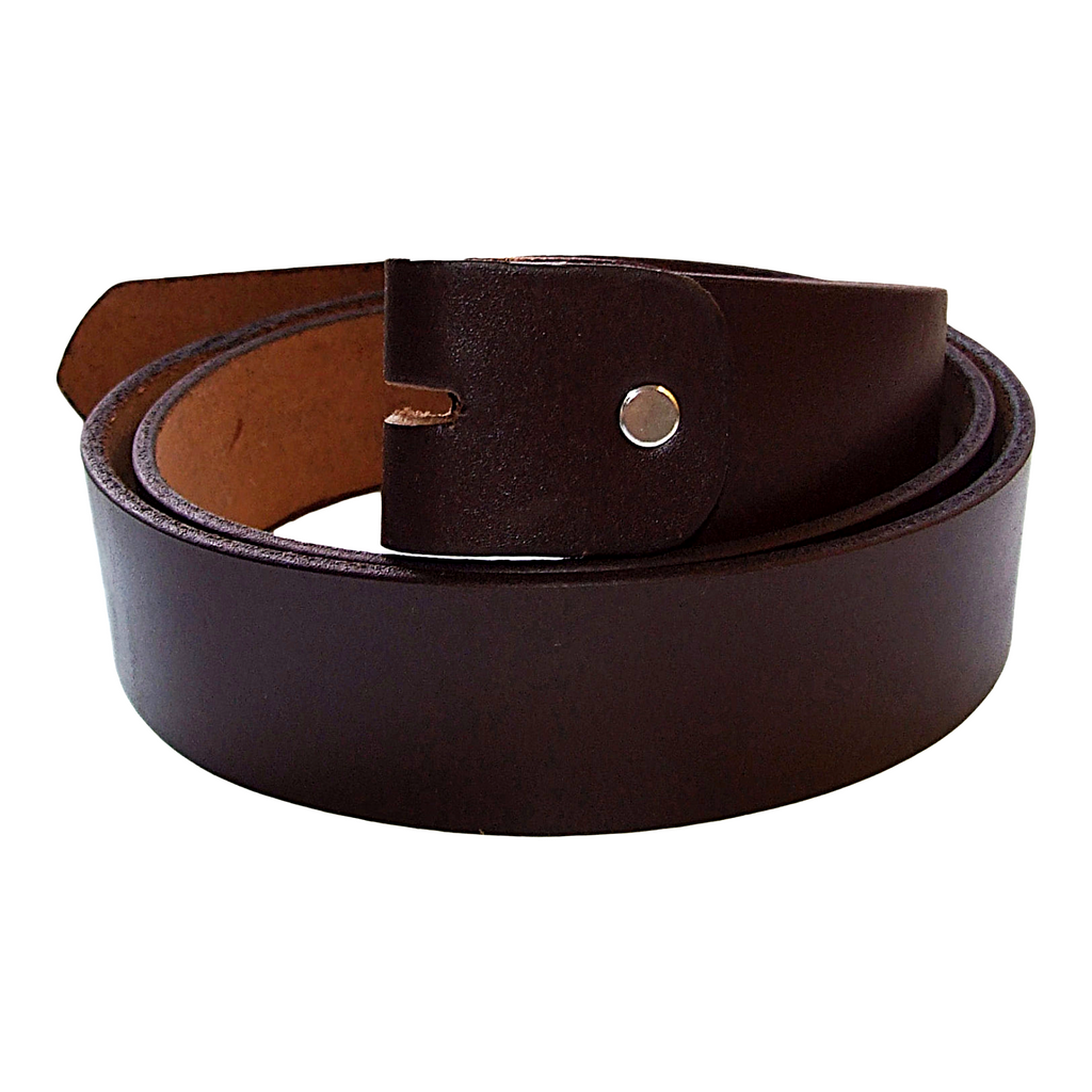 QHA Unisex Full Grain Leather Belt Strap 38mm No Buckle With Keeper Q52017