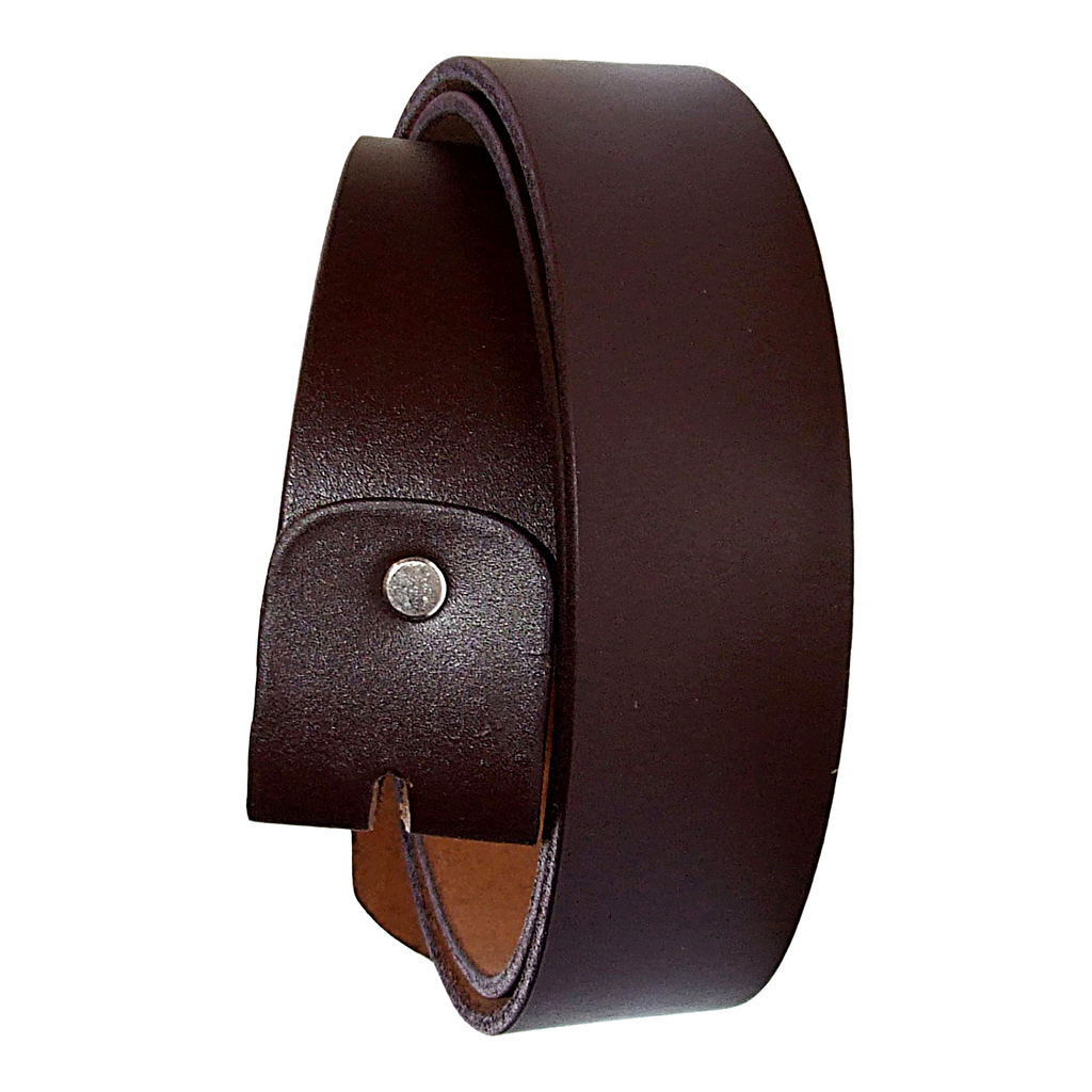 QHA Unisex Full Grain Leather Belt Strap 38mm No Buckle With Keeper Q52017