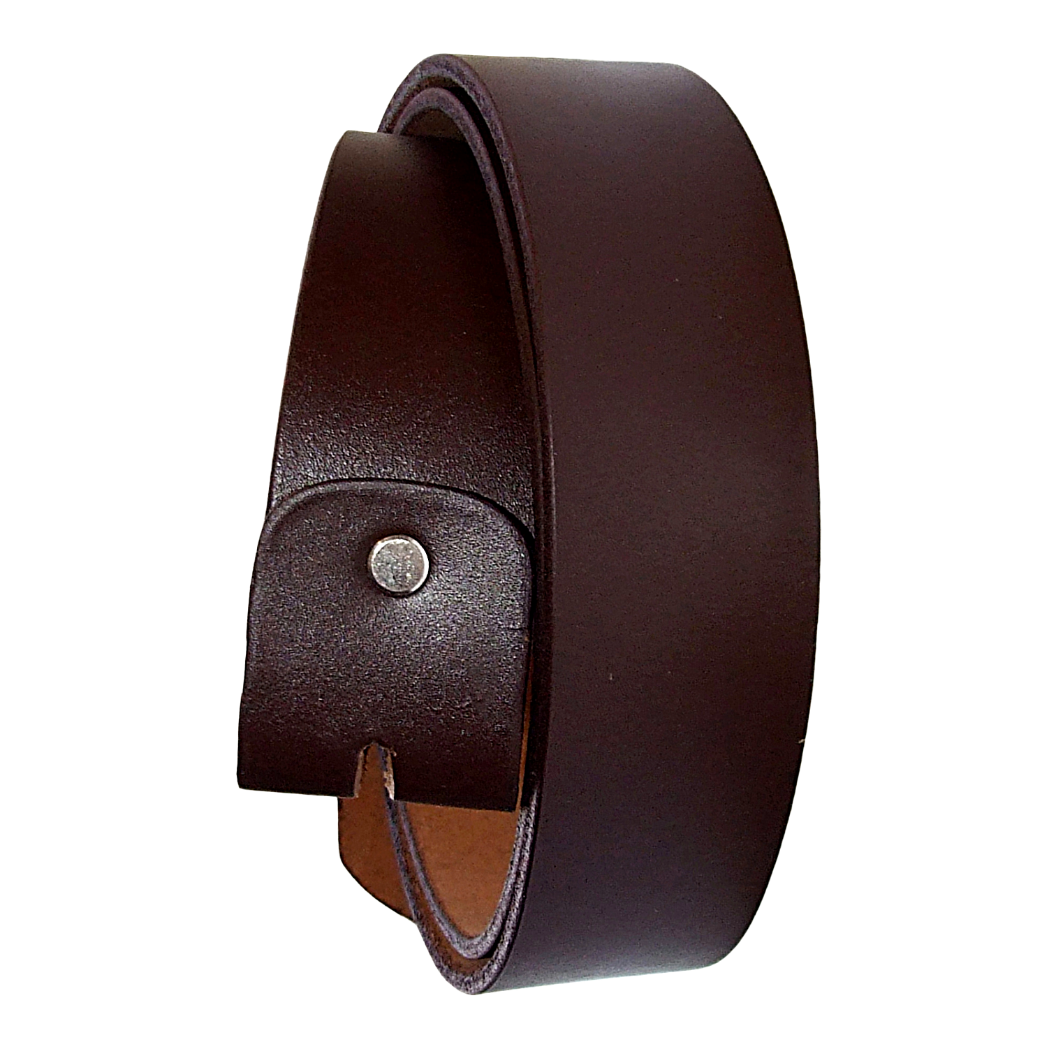 QHA Unisex Full Grain Leather Belt Strap 38mm No Buckle With Keeper Q52017