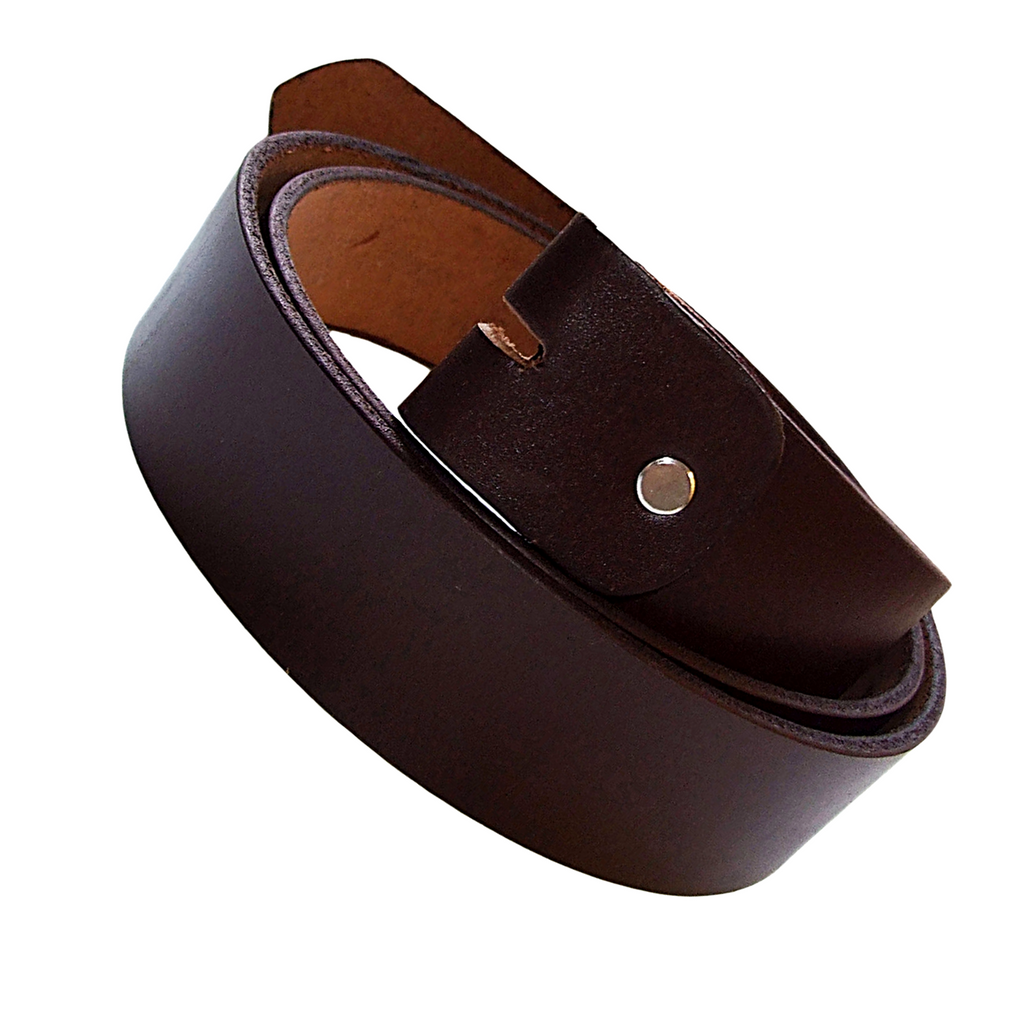 QHA Unisex Full Grain Leather Belt Strap 38mm No Buckle With Keeper Q52017