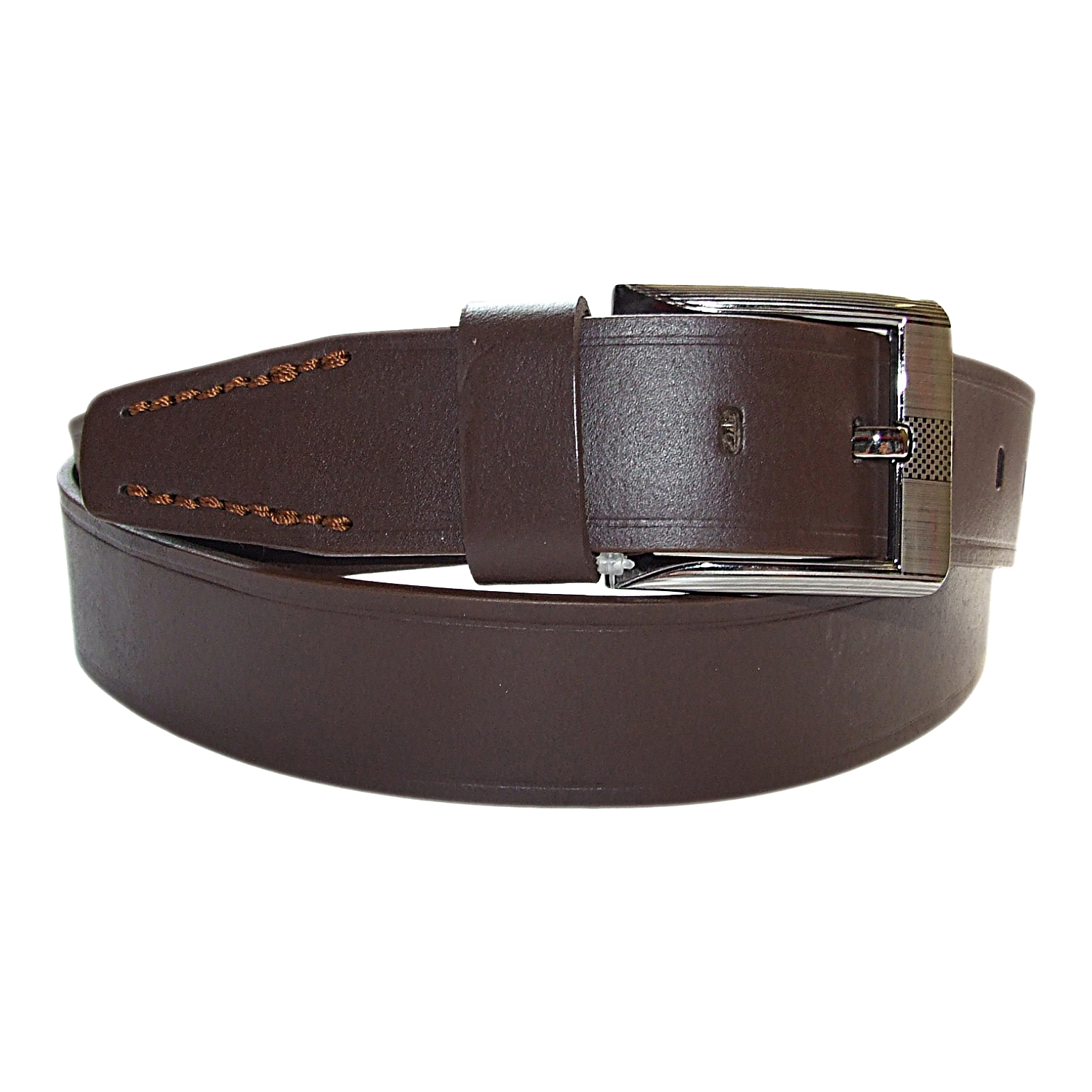 QHA Mens Brown Cowhide Genuine Leather Casual Belt, 38mm Pin Buckle Q52030