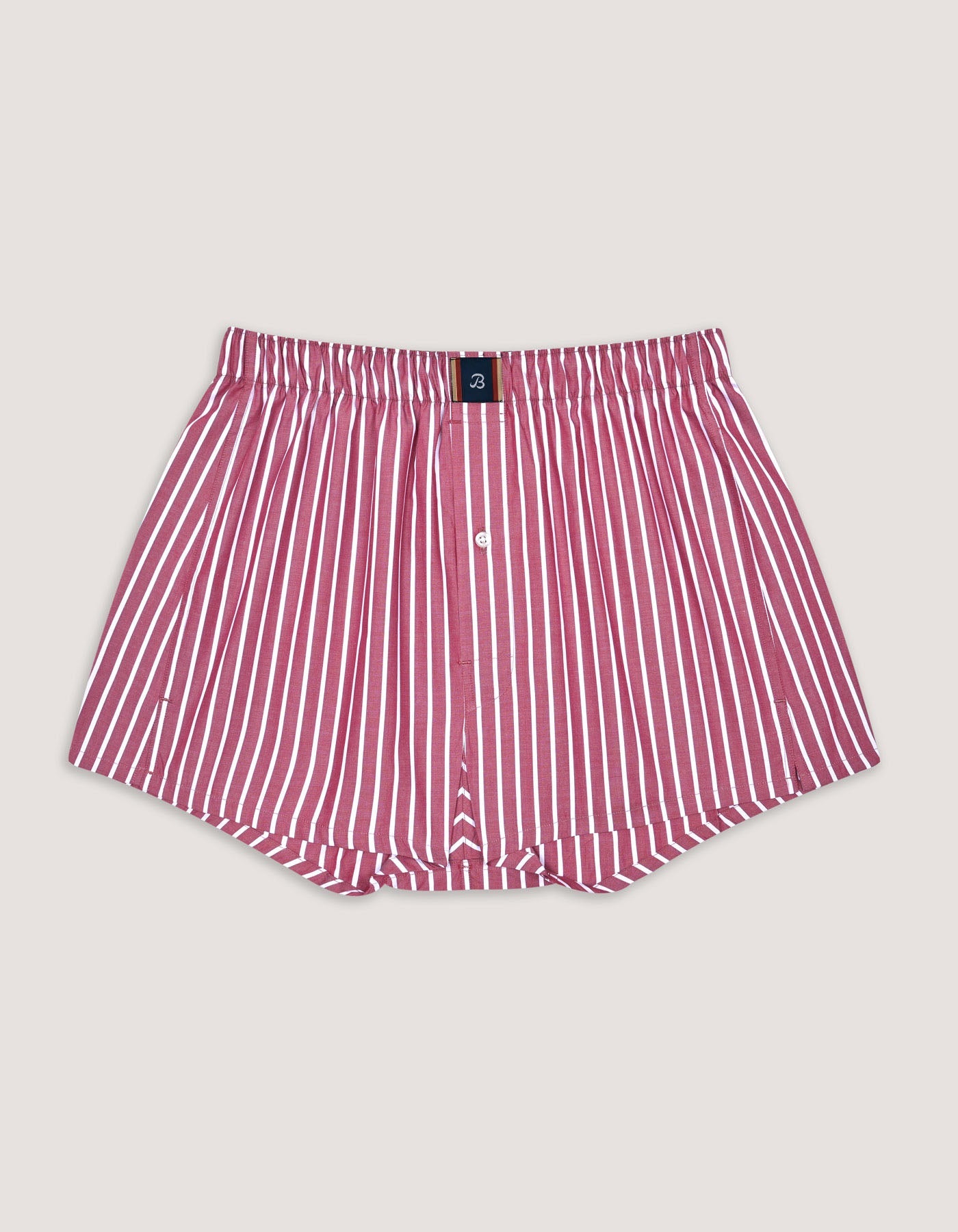 Maroon and White Striped Woven Boxer Short