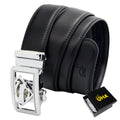 QHA Mens Superman Ratchet Leather Belt Superhero Automatic Sliding Buckle Q07