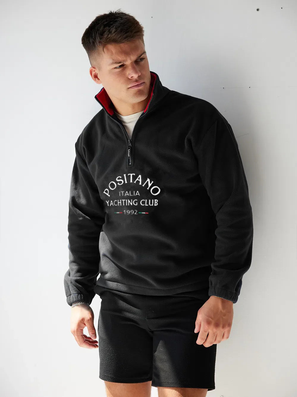 Mens Positano Yacht Fleece Jumper Black