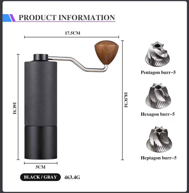 COFFA Manual Coffee Grinder 25g Stainless Steel Burr Adjustable for Espresso