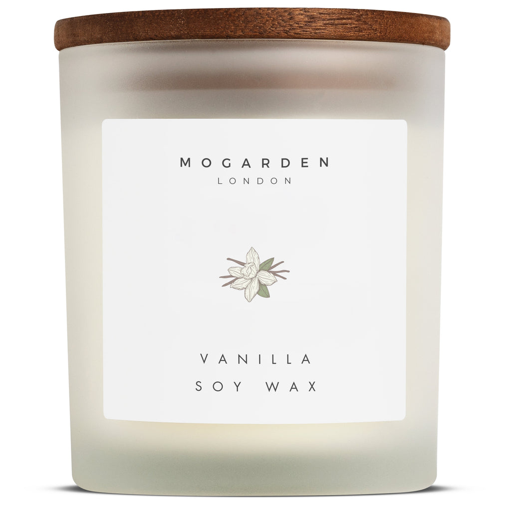 Luxury Vanilla Candle, Scented Candles Gifts, Vanilla Amber Floral Candle Natural Soy 220g